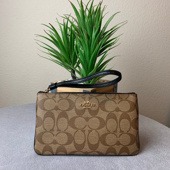 Coach Bags Coach Large Wristlet In Signature Canvas Poshmark